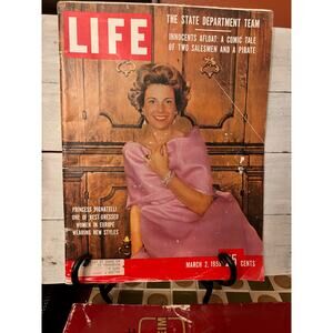 Vintage Life Magazine March 2, 1959 Iconic Princess Pignatelli Purple Dress